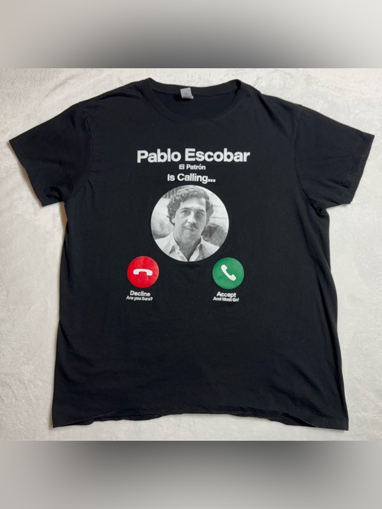 Other - Roly Atomic150 Men's Black Pablo Escobar Graphic Cotton Crew Neck T-Shirt XL